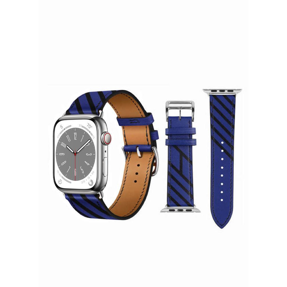 Perfii Genuine Leather Replacement Band For Apple Watch 49/45/44/42mm Series Ultra/8/7/6/5/4/SE - 1