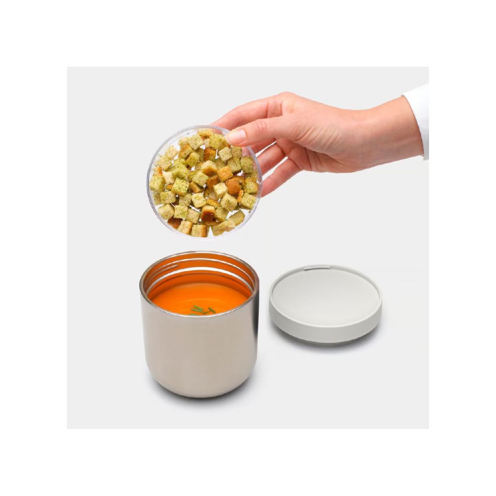 Кастрюля Brabantia MAKE \& Take Изолированная для ОБЕДА 0,5 Л Светло-серый - 6