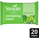 Simple, Exfoliating Face Wipes cleansing wipes for sensitive skin, 20 wipes - 2 miniature