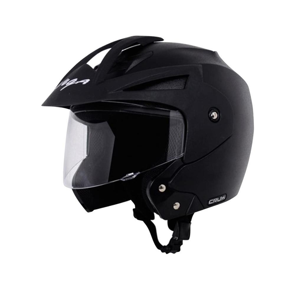 Vega Crux ISI Certified Flip-Up Helmet for Men and Women with Clear Visor (Black, Size: L) - 1