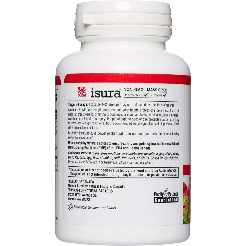 Natural Factors Pollen Plus Energy, 90 Capsules - 3