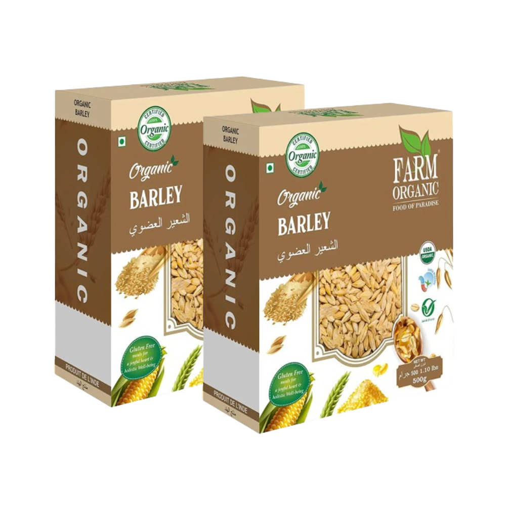 Farm Organic Gluten Free Barley Whole 500g (Pack of 2) - 1