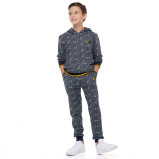 Boys' 2-Piece Printed Hoodie and Jogger Set (5-6 YRS) Grey - 1 miniature