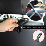 Chenmay / Vehicle car backseat headrest hanger storage organizer, black, 4 pcs - 3 miniature