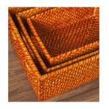 Homesmiths Copper Rattan Storage Bins With Handles Medium - 5 miniature