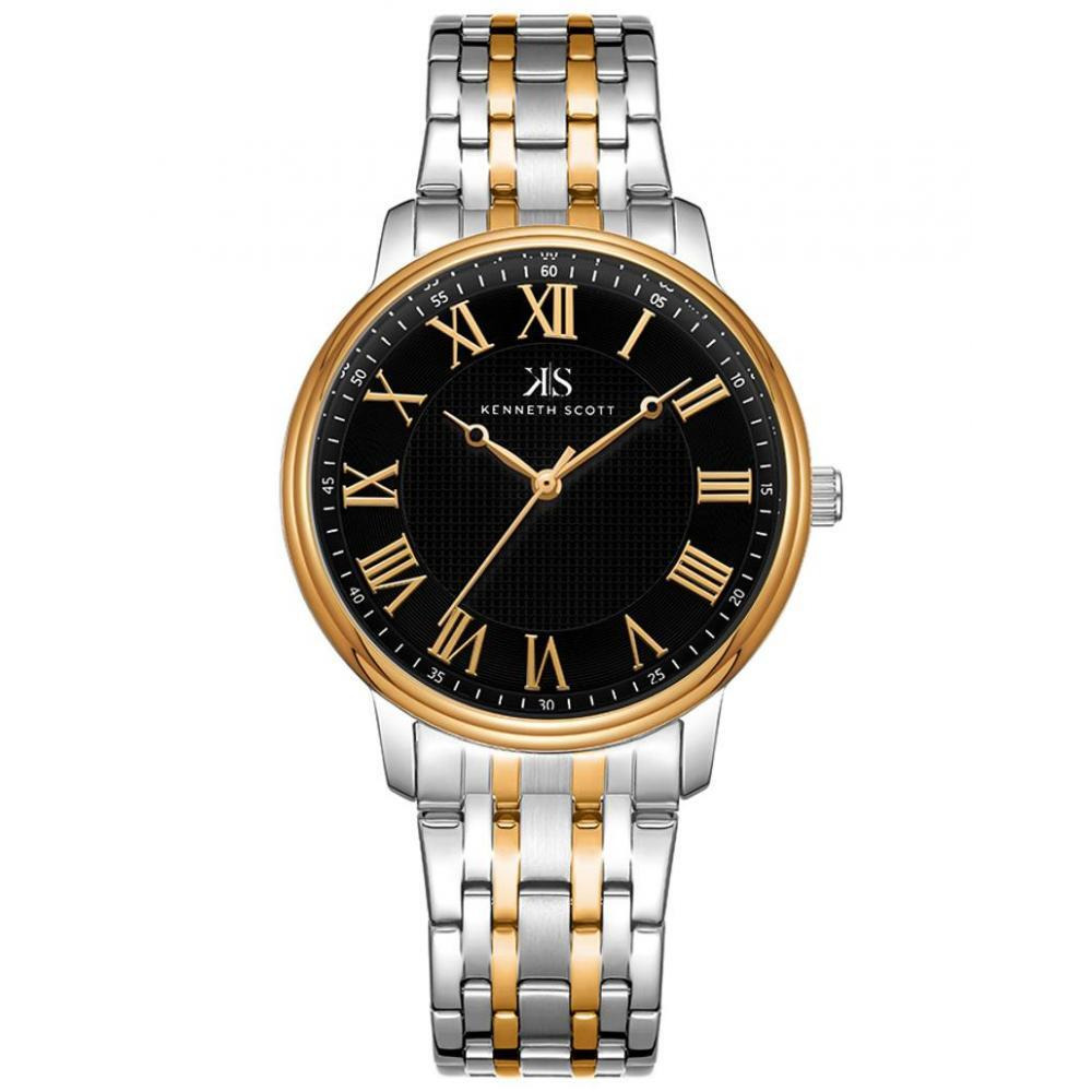 Kenneth Scott Men's Black Dial Analog Watch - K22029-KBKB - 1