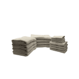 BYFT Daffodil Face Hand Bath Towels 500 Gsm Light Grey Stripe Diamond Dobby 100% Cotton Set of 16 - 3 miniature