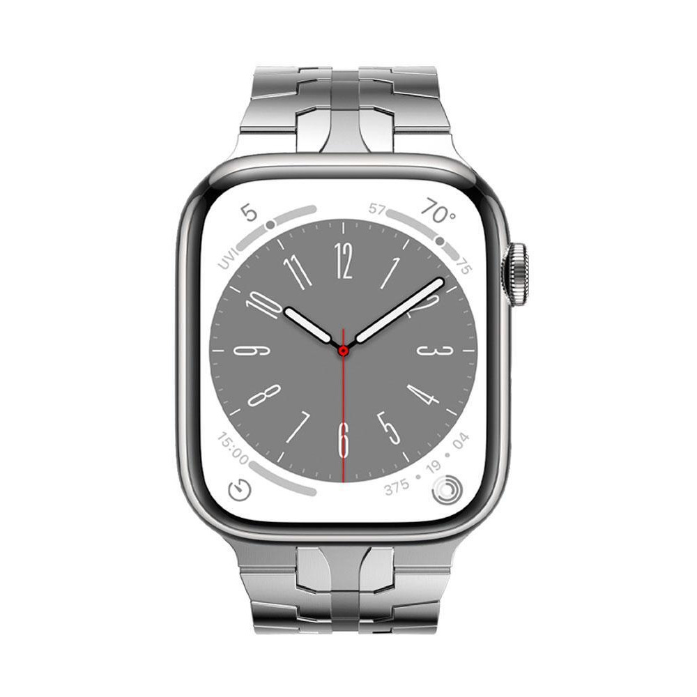 Perfii Stainless Steel Caterpillar Link Replacement Band for Apple Watch 41, 40, 38 mm Series 8/7/6/SE/5/4/3 - 1