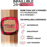 L'oreal Paris Infaillible 24H Fresh Wear Powder FOUNDATION, ВОДОСТОЙКАЯ, 120 Warm VANILLA, 9 г - 5 miniature