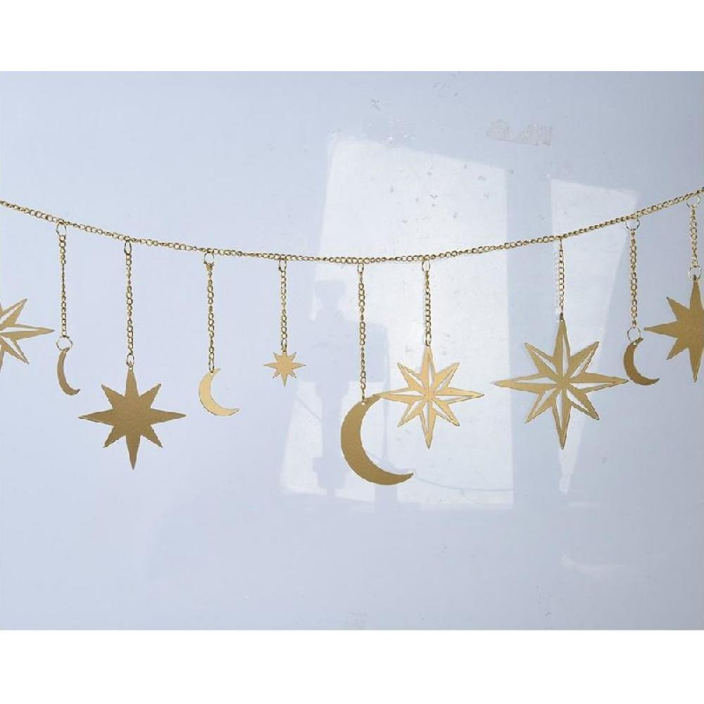 Kaemingk Decoris Garland Iron with 7X Moon \& Star - 1