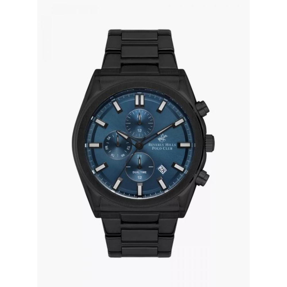 Beverly Hills Polo Club Men Black Chronograph Stainless Steel Strap Watch BP3344X.690 - 1