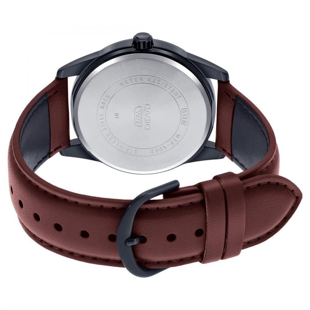 АНАЛОГОВЫЕ Наручные Часы Casio С Круглой Формой И КОЖАНЫМ РЕМЕШКОМ Mtp-Vd02bl-5Eudf — 41 мм — коричневый - 2