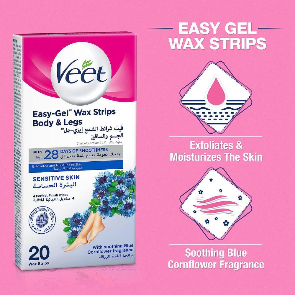 Veet \/ Hair removal strips for sensitive skin, 20 Strips - 2