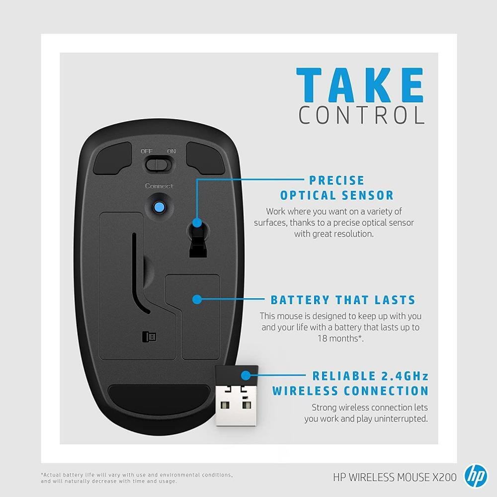 HP / Computer mouse, X200 6VY95AA, Wireless - 6