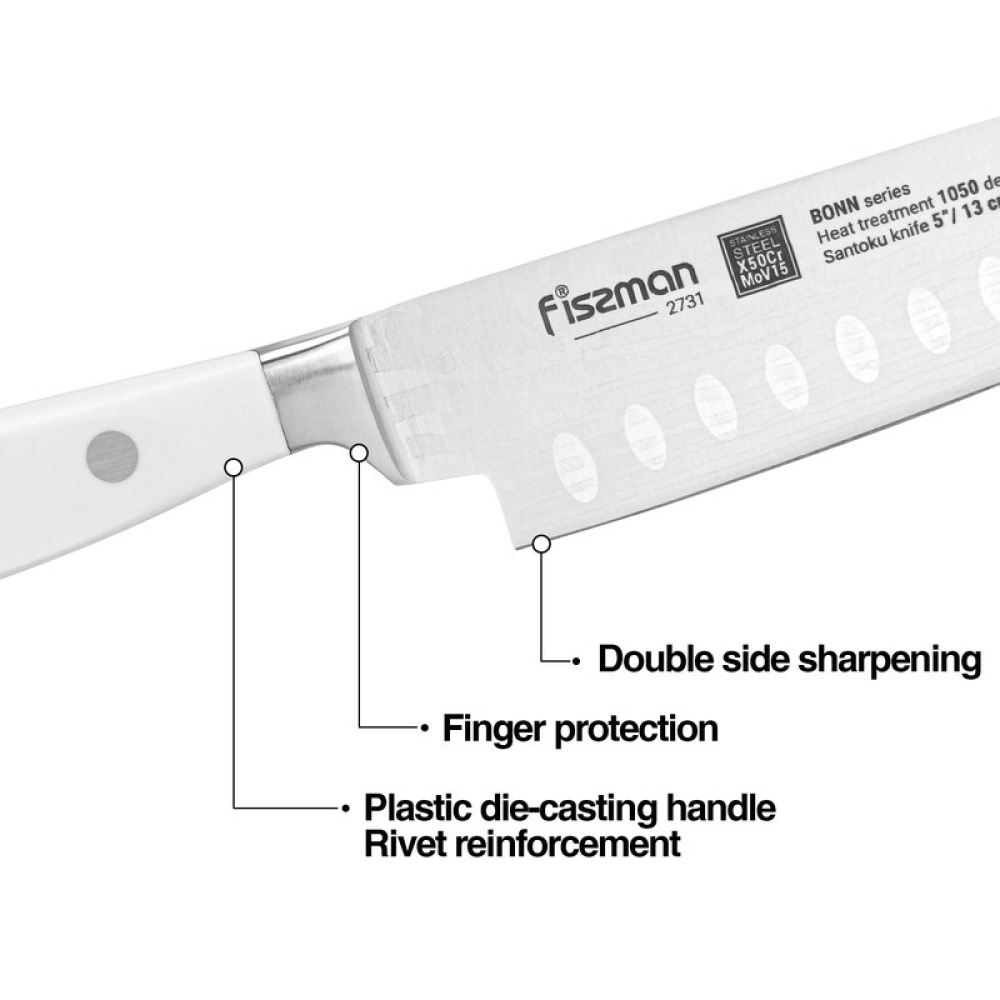 Fissman 5'' Santoku Knife Bonn Stainless Steel - 2