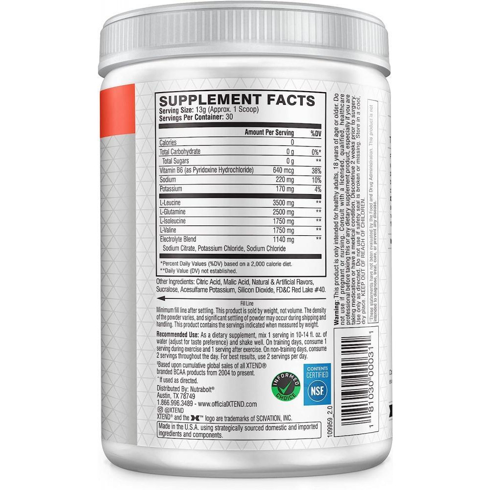 Xtend Original BCAA, Strawberry Kiwi Splash, 30 - 2