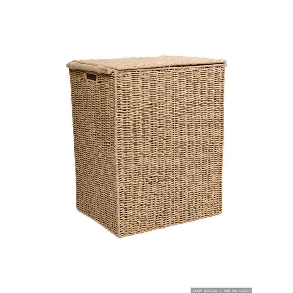 Homesmiths Small Laundry Hamper with Handle 40 x 30 x 52 cm “ Brown - 1