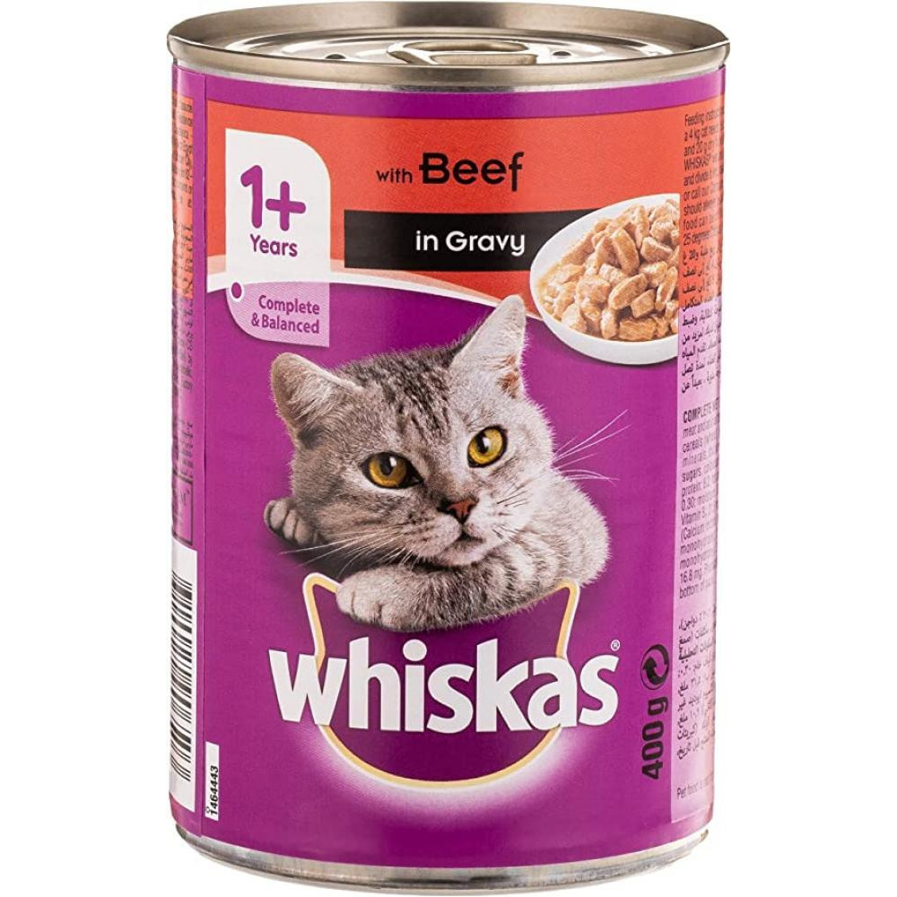 Whiskas / Cat food, Wet, Beef In Gravy, 14.1 oz (400 g) - 1