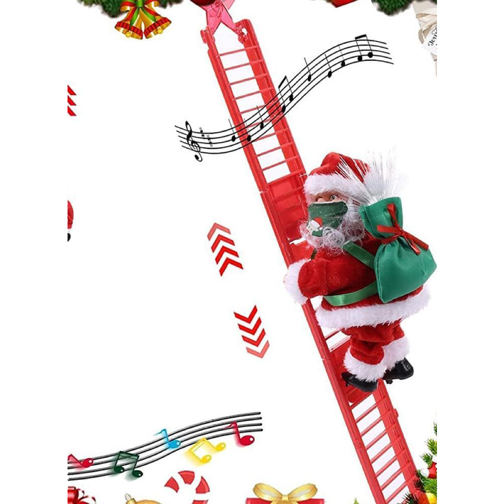 Musical Electric Santa Claus Climbing Decoration A Fun Christmas Tree Ornament and Gift for Kids with Up and Down Ladder Action… - 2