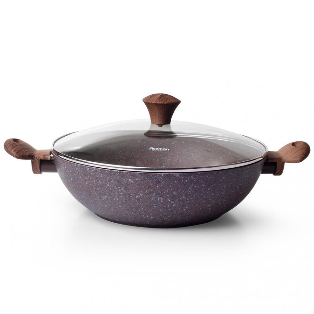 Fissman Wok Magic Lid With Induction Bottom Purple/Brown 39x32x11cm - 1