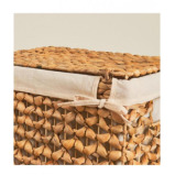 Homesmiths Natural Water Hyacinth Laundry Hamper With Liner Large - 5 miniature