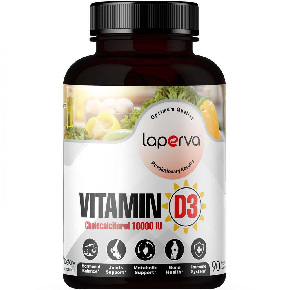 Laperva Vitamin D3 Cholecalciferol, 10000 IU, 90 Veggie Capsules - 1