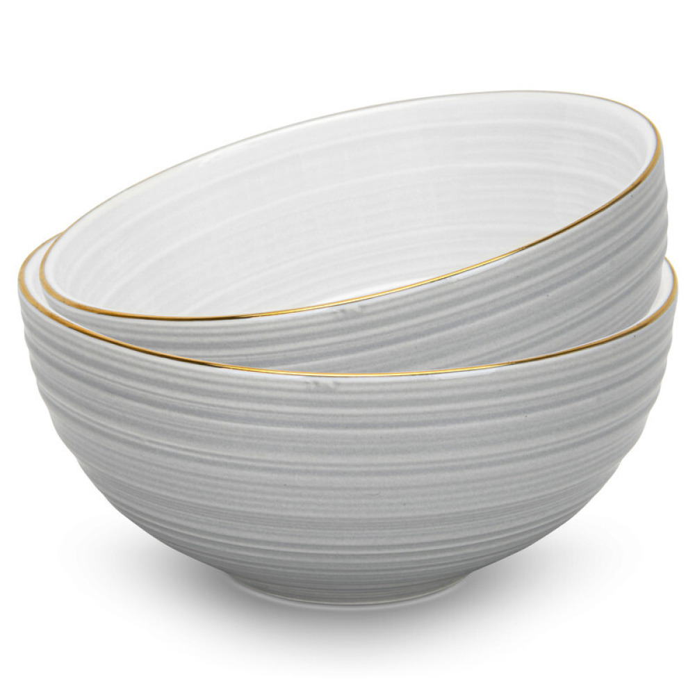 Fissman 2-Piece Bowls Firmina Gray 14.5/620ml New Bone China - 1