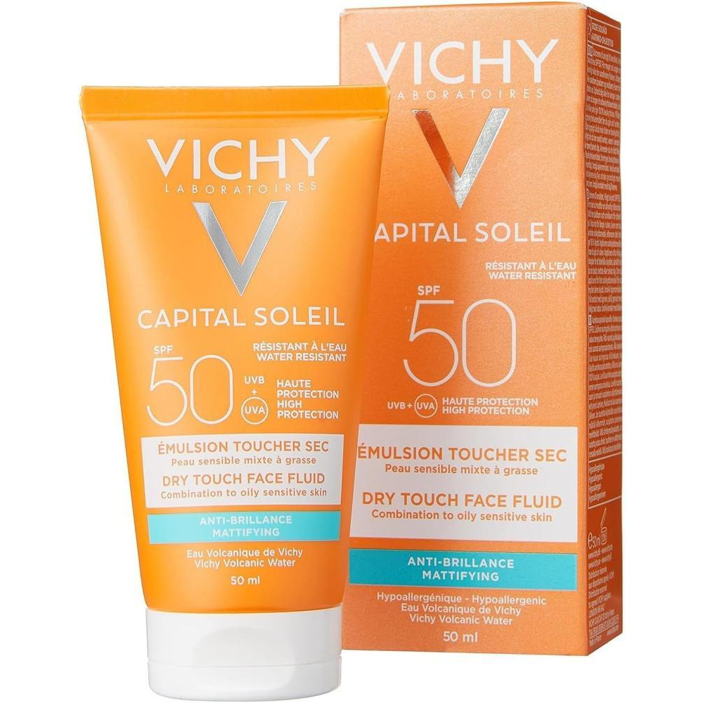 Vichy, Sunscreen, Capital soleil, SPF 50, Dry touch face fluid, Mattifying, Combination to oily sensitive skin, 1.7 fl.oz (50 ml) - 2