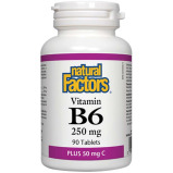 Natural Factors Витамин B6 250 Мг Плюс 50 Мг Витамина C, 250 мг, 90 Таблеток - 1 miniature