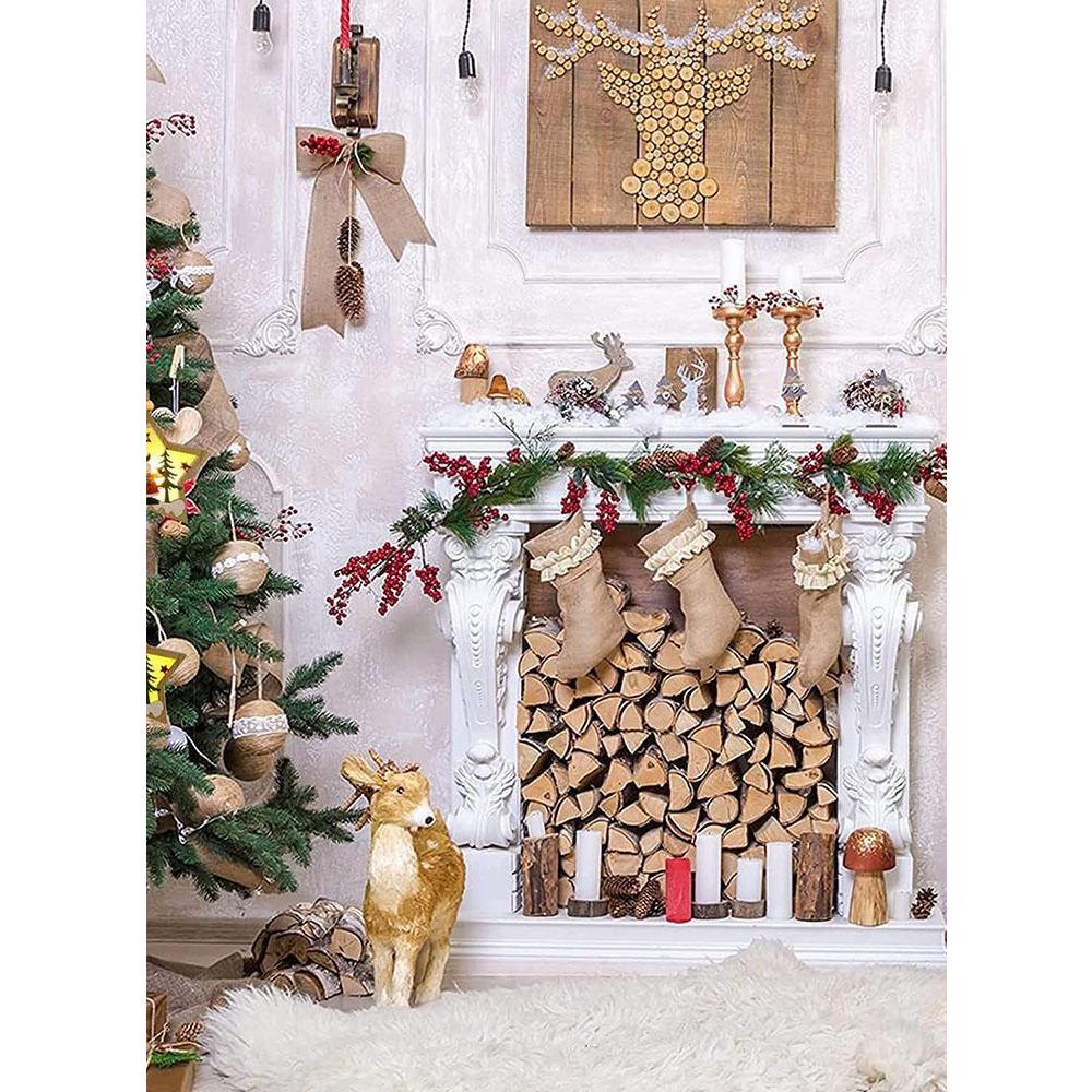 Набор из 3 Подвесных Подвесок На Елку С Деревянными звездами И Лампочками В СТИЛЕ санта-клауса, Оленя И снеговика Для Новогодней Вечеринки и Украшения - 5