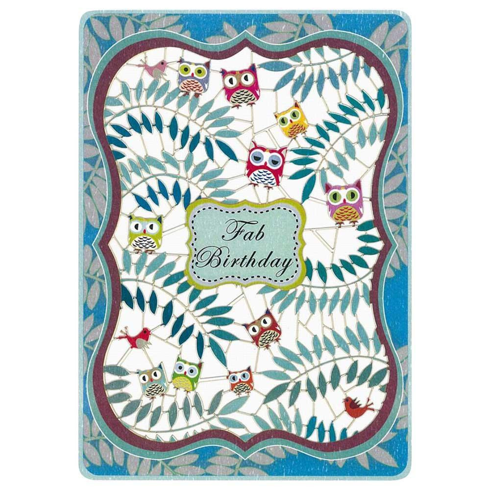 Fab Birthday Owls In The Branches Card - 1