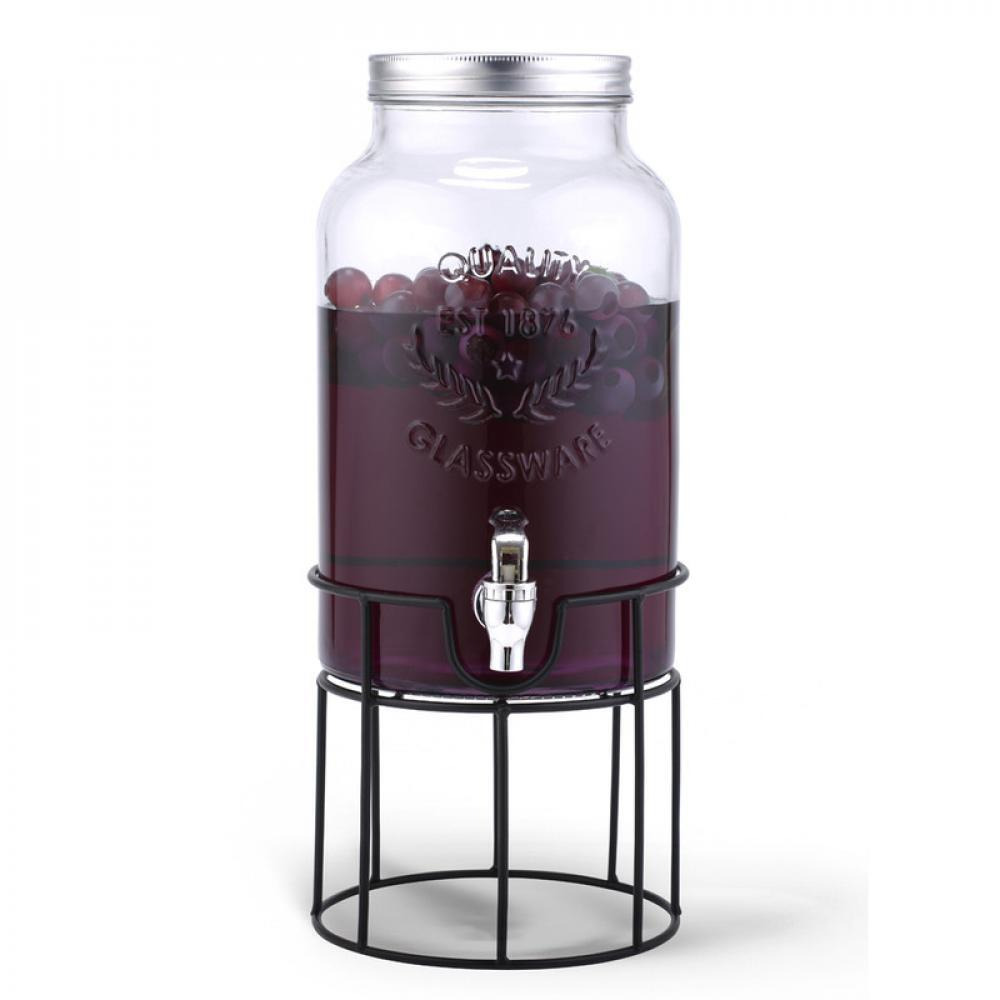 Fissman Beverage Dispenser 5.7 ltr With Stand Glass - 1