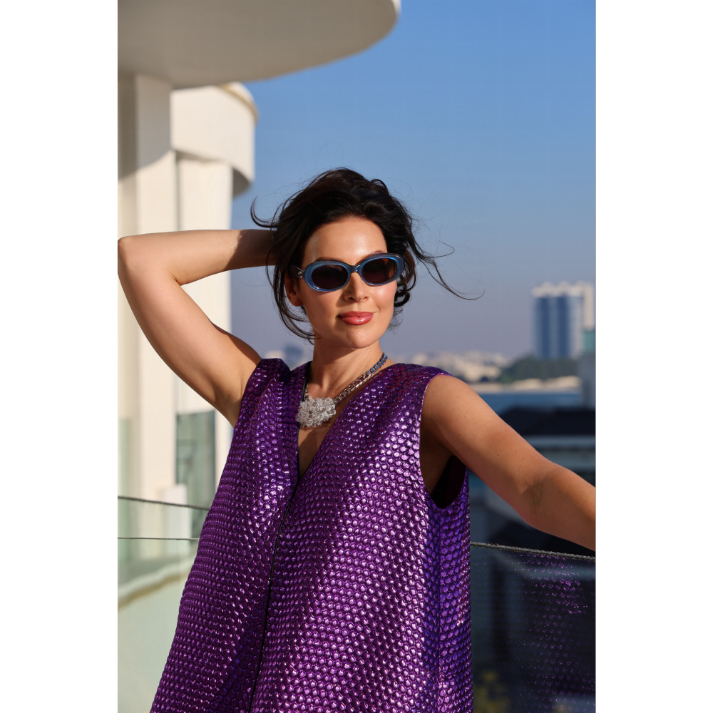 Asian SPIRIT، فستان طويل بنفسجي Bell ROSE، مقاس موحد (XS-XL) - 3