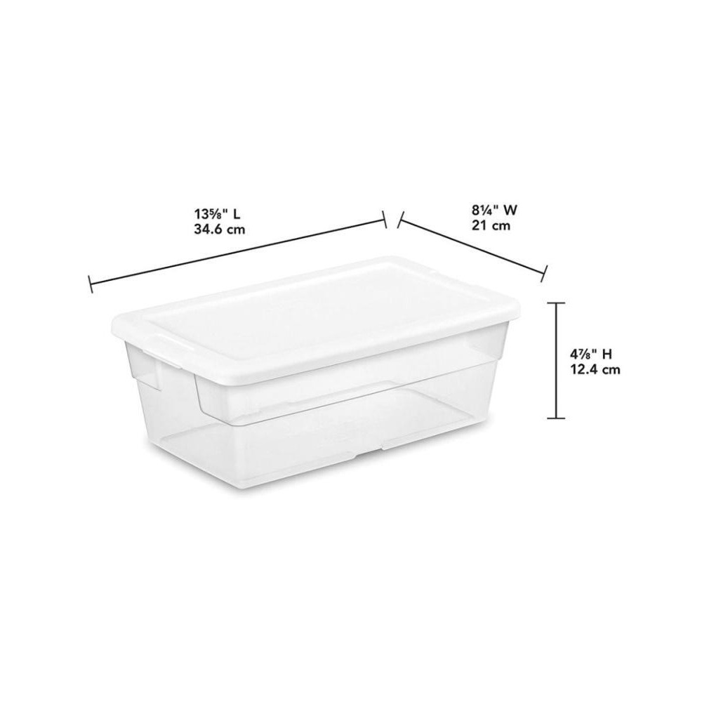 Sterilite 6 Quart Storage Box White Lid - 2