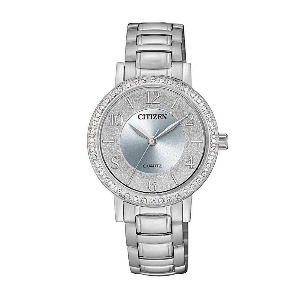 Citizen Women's Silver Analog Metal Strap Watch EL3040 55L - 1
