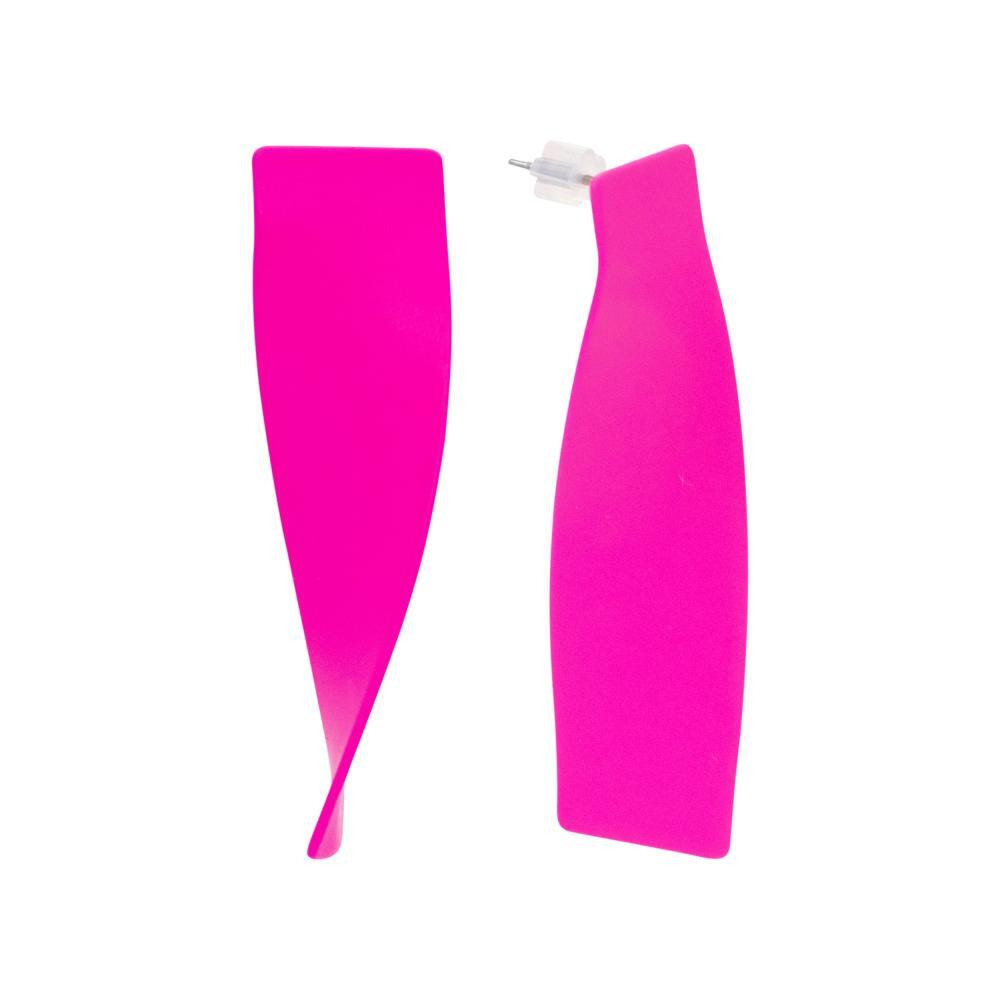 ACCENT Enamel earrings-stripes bright fuchsia - 2