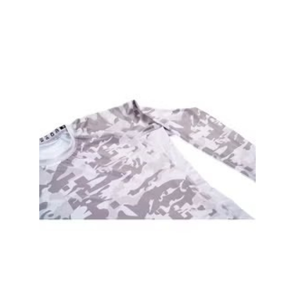 UAEJJ Jiu Jitsu Camouflage Long Sleeve Rash Guard for Unisex, Grey, size S - 2