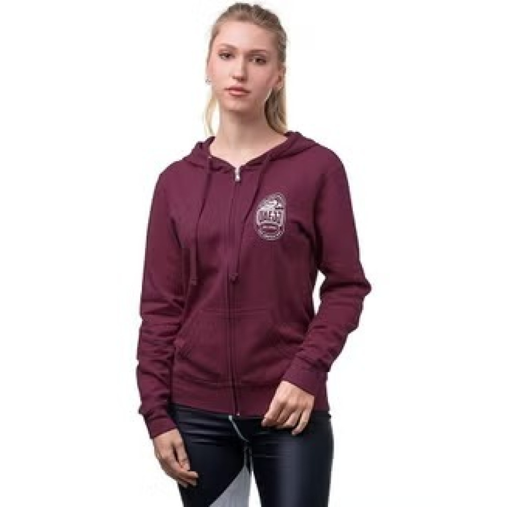 ЖЕНСКАЯ Куртка С Капюшоном На Молнии для ДЖИУ-ДЖИТСУ Оаэ, ЧЕРНАЯ ягода, РАЗМЕР XS - 2