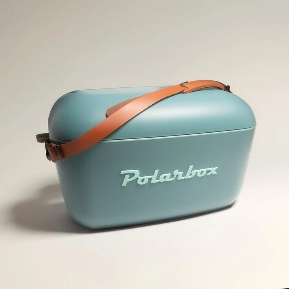 صندوق تبريد كلاسيكي من بولار بوكس سعة 20 لتر مع حزام جلدي، ثلج صلب معزول حراريًا للشاطئ والنزهات وغطاء قابل للتحويل، لون بيج/زيتوني PB-9312، أزرق - بح - 2