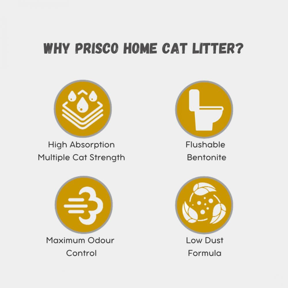Prisco \/ Cat Litter, Home Premium Clumping Flushable White, 10L - 3