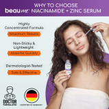 BEAUME® Highly Concentrated Niacinamide + Zinc Serum with 10% Niacinamide, 1% Zinc and Hyaluronic Acid, 30ml - 4 miniature