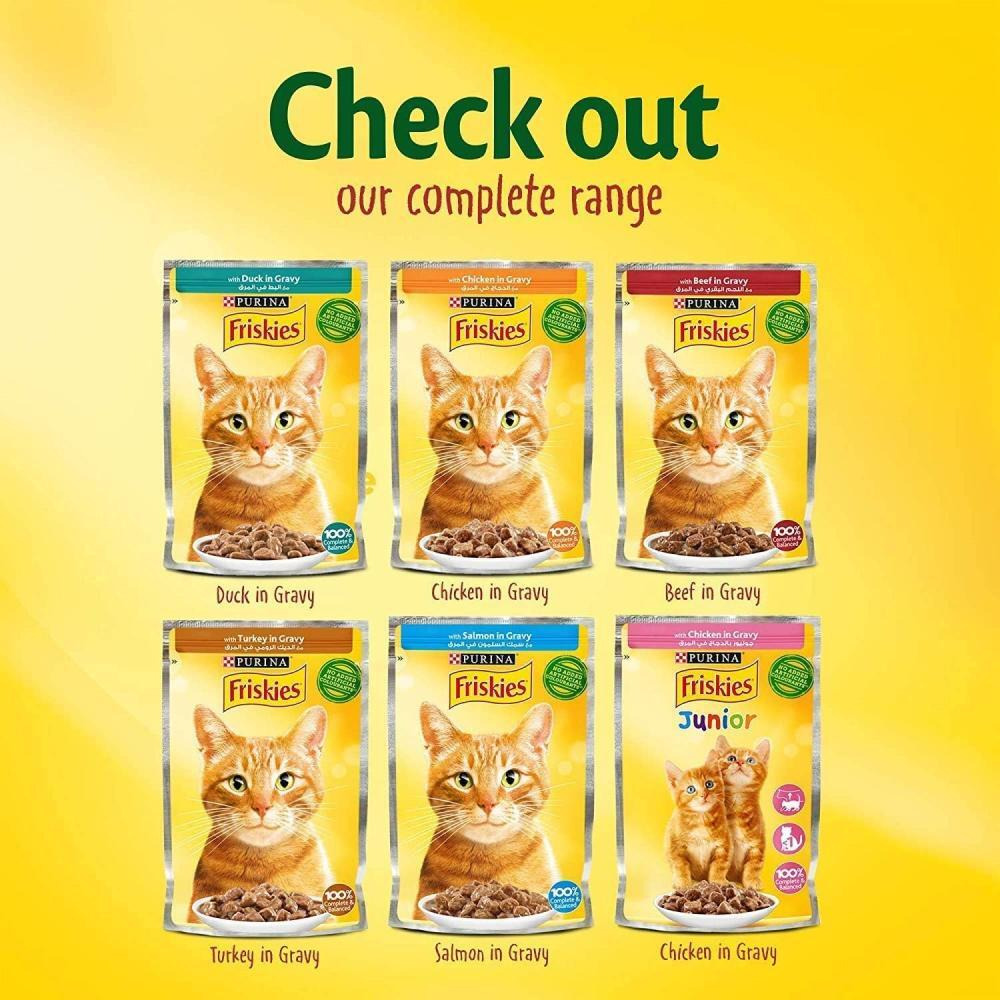 Purina FRISKIES, Влажный корм для КОШЕК, Говядина, куски в СОУСЕ, ПАКЕТИК, 3 УНЦИИ (85 г) - 6