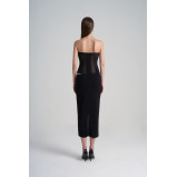 فستان كورسيه شبكي، اسود، مقاس L - 3 miniature