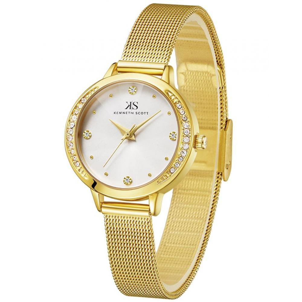 Kenneth Scott Women's White Dial Analog Watch - K22523-GMGW - 2