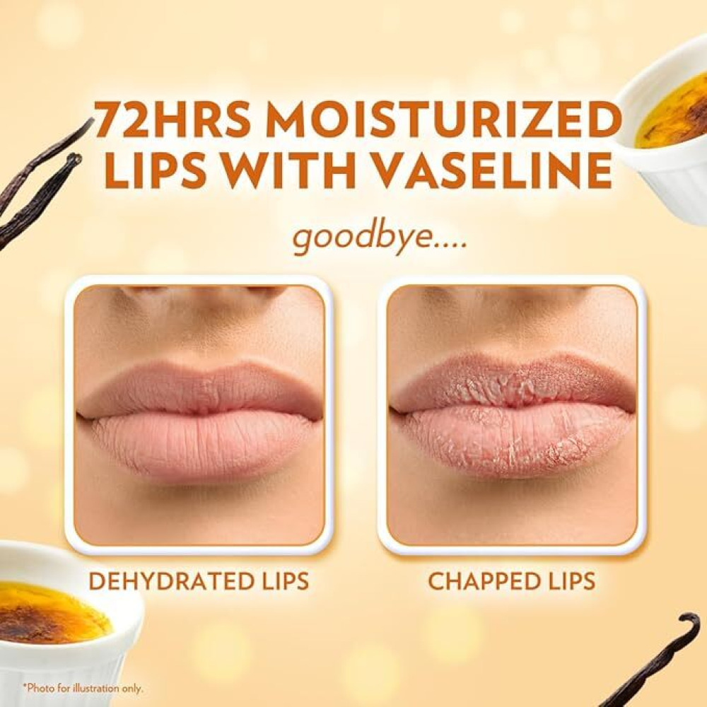Vaseline Lip Care Crème Brulee Lip Balm Tub With Pure Jelly & Crème Moisturizer for Naturally Tinted Lips 7 gm - 5