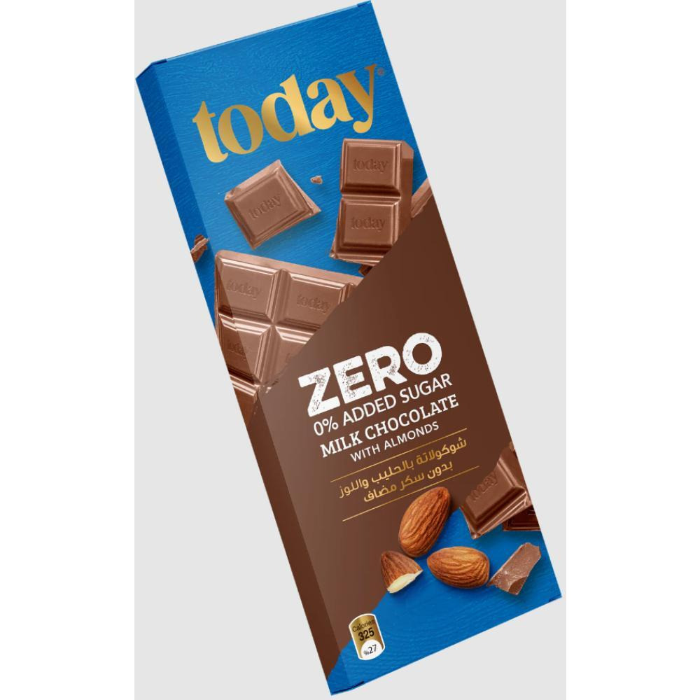شوكولاتة الحليب اليوم مع اللوز صفر٪ سكر مضاف 65 جرام - 1