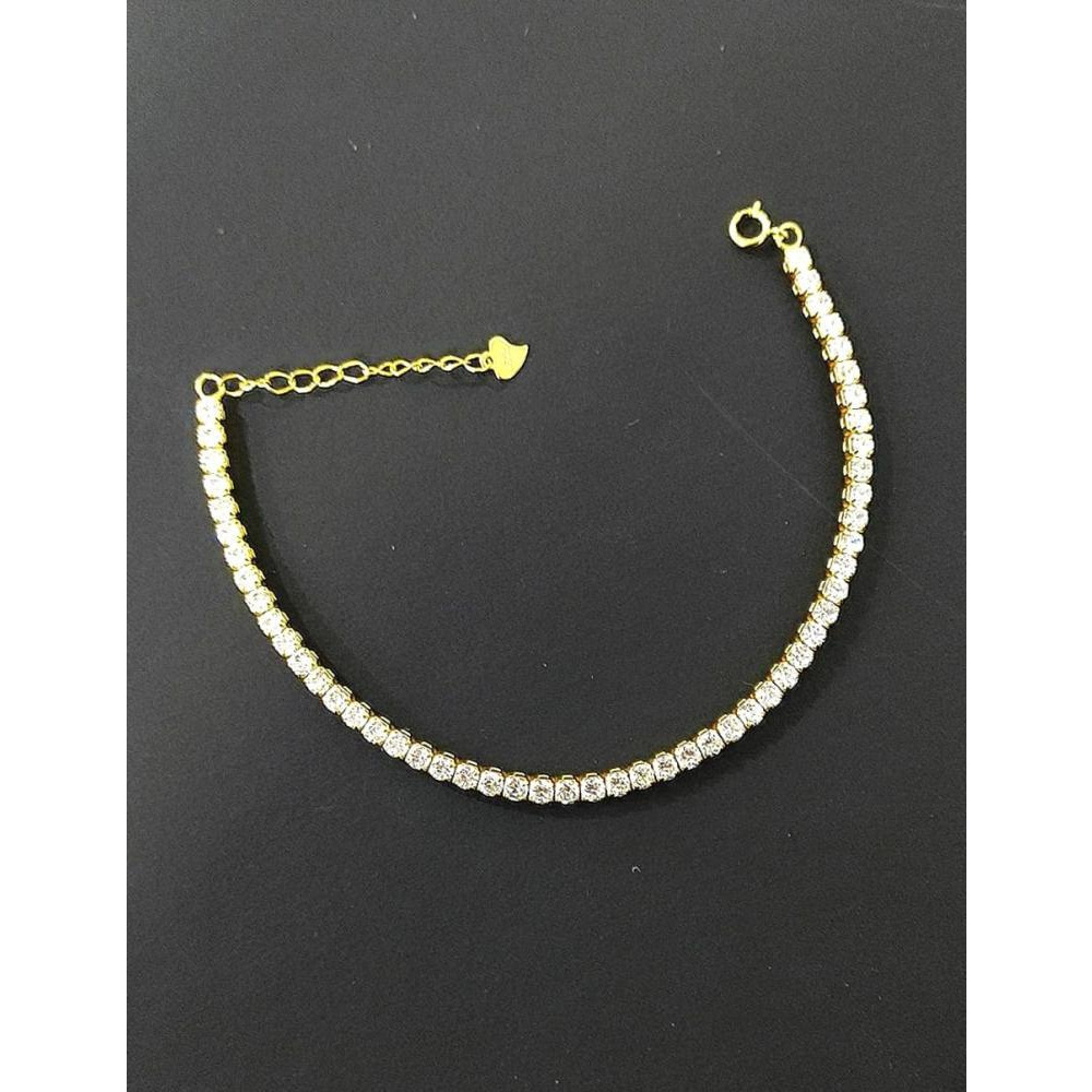 Модный ТЕННИСНЫЙ Браслет Из Стерлингового Серебра 925 Пробы С ПОЗОЛОЧЕННЫМ фианитом диаметром 3 мм - 4