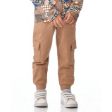 طقم مكون من قطعتين من هودي بسحاب كامل مطبوع وبنطال رياضي بني للأولاد (7-8 سنوات) بني - 5 miniature