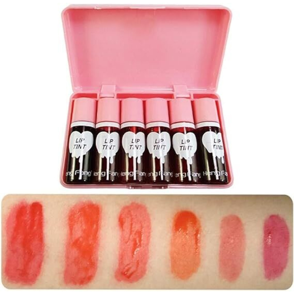 مجموعة ألوان شفاه ثلاثية الأبعاد من هينج فانغ تدوم طويلاً للغاية مكونة من 6 قطع - 3