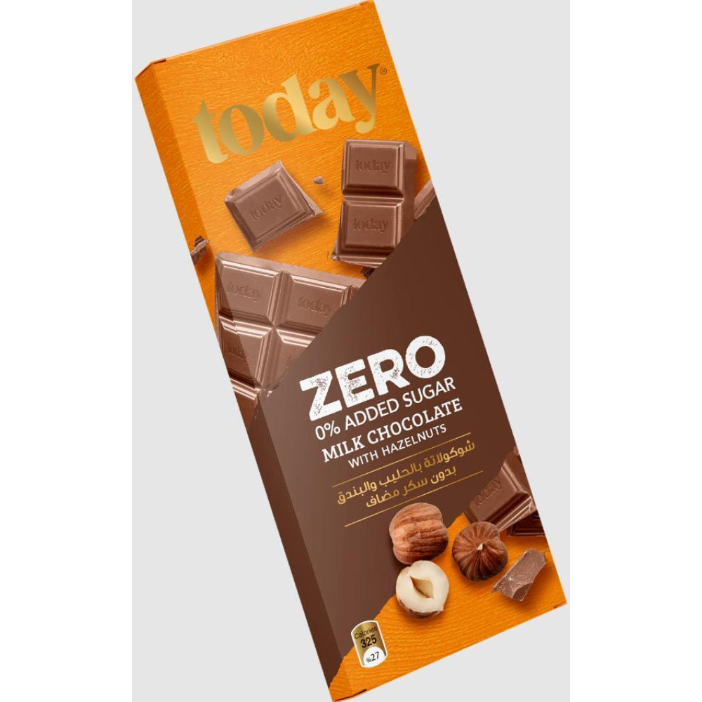 Today Milk Chocolate with Hazelnuts Zero% Added Sugar 65g - 1
